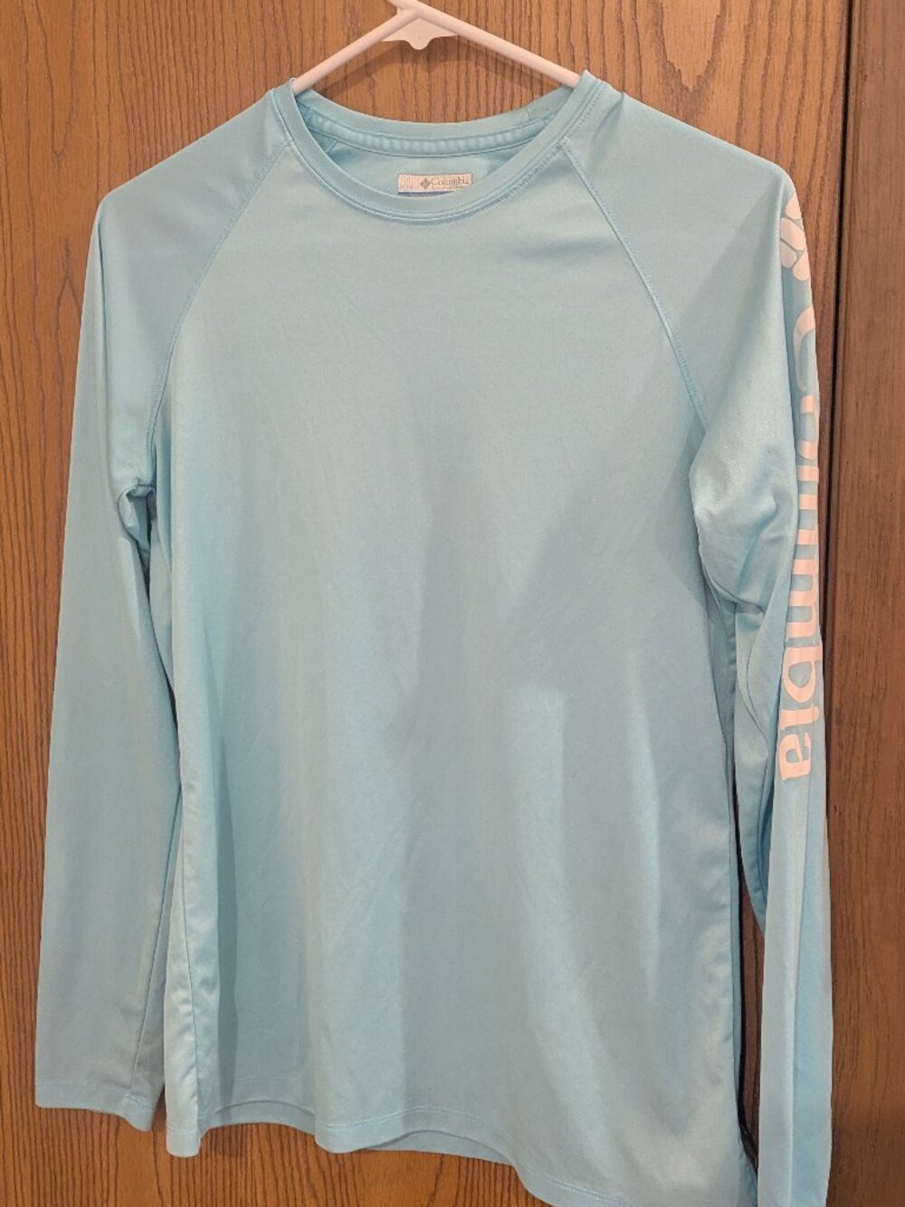 Columbia Women's PFC Tidal Tee Long Sleeve Light Blue Shirt-Size Medium
